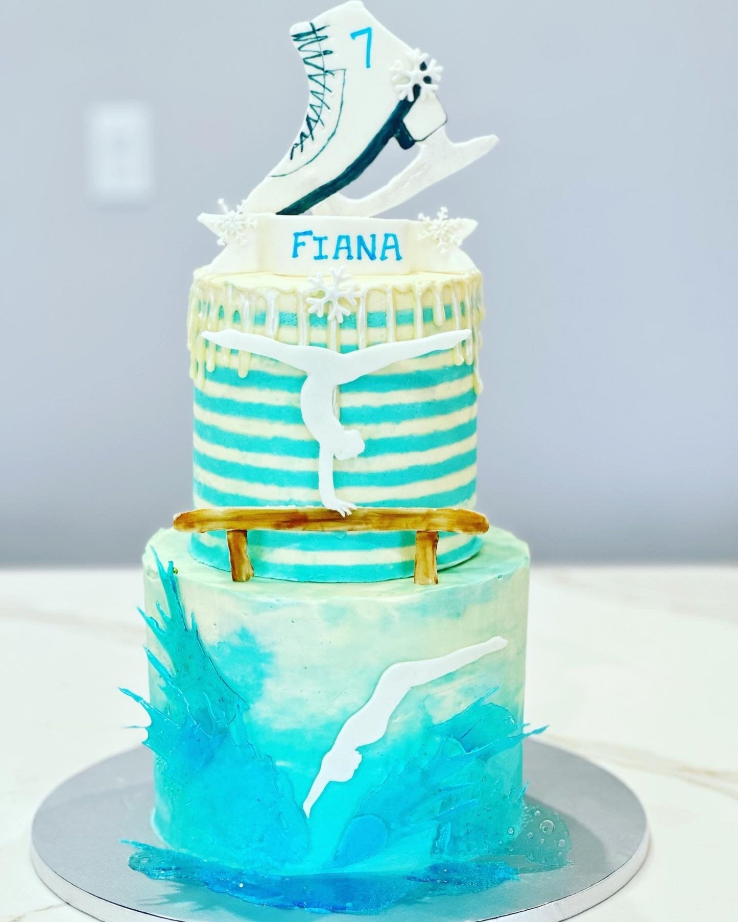 Ice Skating Custom Cake - IBakeUCake